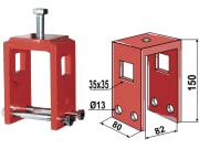 Zinkenhalter 150 x 80 x 82 mm für Spurlockererzinken 32 x 10/32 x 12 mm, Rahmen 80 x 80 mm, universal Zinkenhalter 150 x 80 x 82 mm für Spurlockererzinken 32 x 10/32 x 12 mm, Rahmen 80 x 80 mm, universal