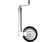 Stützrad Rundrohr außen 60 mm Stützlast 400 kg, 560 – 810 mm, Vollgummirad 255x80, verstärkt Stützrad Rundrohr außen 60 mm Stützlast 400 kg, 560 – 810 mm, Vollgummirad 255x80, verstärkt