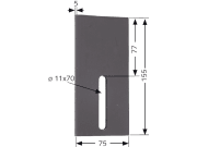 Industriehof® Abstreifer 155 x 75 x 5 mm, Bohrung 70 x 11 mm für Landsberg (Pöttinger), 51-L300 Industriehof® Abstreifer 155 x 75 x 5 mm, Bohrung 70 x 11 mm für Landsberg (Pöttinger), 51-L300