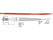 Industriehof® Löffelzinken 1.100 mm, M 20 x 1,5, mit konischer Mutter, für Desvoys, Stoll Industriehof® Löffelzinken 1.100 mm, M 20 x 1,5, mit konischer Mutter, für Desvoys, Stoll