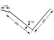 Striegelzinken 110; 300; 295 x 10 mm rechts für Amazone Striegelzinken 110; 300; 295 x 10 mm rechts für Amazone