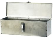 Werkzeugkasten, unlackiert, 420 x 130 x 130 mm, Stahlblech Werkzeugkasten, unlackiert, 420 x 130 x 130 mm, Stahlblech
