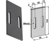 Industriehof® Abstreifer 124 x 70 x 5 mm, Bohrung 43 x 9 mm für Morra, Quivogne, 51-Q100 Industriehof® Abstreifer 124 x 70 x 5 mm, Bohrung 43 x 9 mm für Morra, Quivogne, 51-Q100