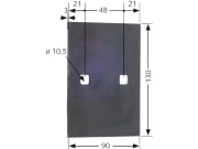 Abstreifer 130 x 90 x 3 mm, Bohrung L x B 10,5 x 10,5 mm für Lemken Abstreifer 130 x 90 x 3 mm, Bohrung L x B 10,5 x 10,5 mm für Lemken