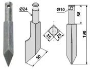 Industriehof® Rotorzinken links/rechts 190 x 25 x 25 mm, Bohrung 10 mm für Rau Industriehof® Rotorzinken links/rechts 190 x 25 x 25 mm, Bohrung 10 mm für Rau