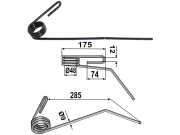 Industriehof® Striegelzinken links 285 x 9 mm für Accord/Weiste Industriehof® Striegelzinken links 285 x 9 mm für Accord/Weiste