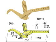 Industriehof® Spurlockerzinken 635 x 10 x 32 mm mit Zinken, ohne Schar, für Industriehof® Spurlockerzinken 635 x 10 x 32 mm mit Zinken, ohne Schar, für