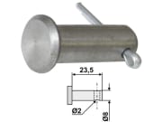 Bolzen 23,5 x 8 mm, Bohrung 2 mm für Agria, Carroy et Giraudon, Gutbrod, Rapid, RMV, Tornedo, Wiwexa Bolzen 23,5 x 8 mm, Bohrung 2 mm für Agria, Carroy et Giraudon, Gutbrod, Rapid, RMV, Tornedo, Wiwexa