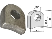 Halter 60 x 52 x 19 mm Bohrung 21 mm für Desvoys 63-RM-911 Halter 60 x 52 x 19 mm Bohrung 21 mm für Desvoys 63-RM-911