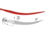 Industriehof® Greiferzinken 680 mm, spitz, gebogen, 18681 Industriehof® Greiferzinken 680 mm, spitz, gebogen, 18681