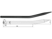 Frontladerzinken spitz, gebogen, ohne Schaft 565 mm Ø 25 mm Frontladerzinken spitz, gebogen, ohne Schaft 565 mm Ø 25 mm