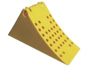 Unterlegkeil 475 x 200 x 227 mm Kunststoff gelb, bis Radius 530 mm, ohne Halter Unterlegkeil 475 x 200 x 227 mm Kunststoff gelb, bis Radius 530 mm, ohne Halter