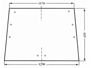 Heckscheibe, klar, 2-Loch-Befestigung, für Deutz-Fahr 8006-12006 Heckscheibe, klar, 2-Loch-Befestigung, für Deutz-Fahr 8006-12006