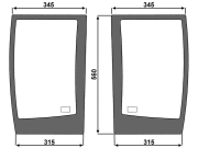 Frontscheibe, grün, rechts, Siebdruck, für Case IH CS78-150, CVX140-195, Ford New Holland TVT135-195, T7520-7550, Steyr M9078-9145, CVT120-170 Frontscheibe, grün, rechts, Siebdruck, für Case IH CS78-150, CVX140-195, Ford New Holland TVT135-195, T7520-7550, Steyr M9078-9145, CVT120-170