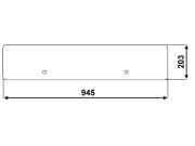 Heckscheibe, klar, unten, Bohrungen 2, für John Deere 940-1850/N, 1550-1850/N, 1950, 2040/N, 2250, 2450, 2650/N, 2850 Heckscheibe, klar, unten, Bohrungen 2, für John Deere 940-1850/N, 1550-1850/N, 1950, 2040/N, 2250, 2450, 2650/N, 2850