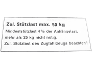 Stützlastaufkleber, Stützlast 50 kg max., Klebefolie 100 x 44 mm Stützlastaufkleber, Stützlast 50 kg max., Klebefolie 100 x 44 mm