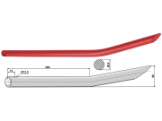Frontladerzinken spitz, gebogen, Seitenzinken 560 mm Ø 25 mm für Mailleux Frontladerzinken spitz, gebogen, Seitenzinken 560 mm Ø 25 mm für Mailleux