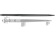 Industriehof® Frontladerzinken 820 mm, Ø 22 mm; 30 mm, spitz, gerade, mit Schaft, für Samson Industriehof® Frontladerzinken 820 mm, Ø 22 mm; 30 mm, spitz, gerade, mit Schaft, für Samson