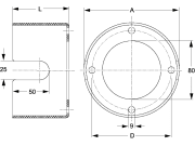 Walterscheid Geräteschutztopf, Ø A 130 mm, L 77 mm, Ø innen 80 mm, innenliegend, 1102535 Walterscheid Geräteschutztopf, Ø A 130 mm, L 77 mm, Ø innen 80 mm, innenliegend, 1102535