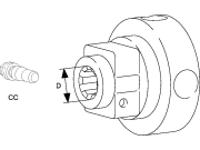Walterscheid Nabe, Profil 1 3/8" 6, Verschluss CC (Klemmkonus), für Nockenschaltkupplungen K64/22, K64/24, 1135518 Walterscheid Nabe, Profil 1 3/8" 6, Verschluss CC (Klemmkonus), für Nockenschaltkupplungen K64/22, K64/24, 1135518