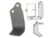 Industriehof® Fräsmesser links 223 x 90 x 8 mm, Bohrung 16,5 mm für Maschio Industriehof® Fräsmesser links 223 x 90 x 8 mm, Bohrung 16,5 mm für Maschio