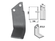 Industriehof® Fräsmesser rechts 168 x 70 x 7 mm, Bohrung 12,5 mm für Muratori Industriehof® Fräsmesser rechts 168 x 70 x 7 mm, Bohrung 12,5 mm für Muratori