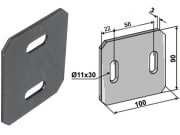 Industriehof® Abstreifer 100 x 90 x 3 mm, Bohrung 30 x 11 mm für Frandent, 51-F202 Industriehof® Abstreifer 100 x 90 x 3 mm, Bohrung 30 x 11 mm für Frandent, 51-F202