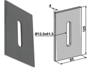 Abstreifer 125 x 85 x 4 mm, Bohrung L x B 61,5 x 12,5 mm für Kverneland (Maletti) Abstreifer 125 x 85 x 4 mm, Bohrung L x B 61,5 x 12,5 mm für Kverneland (Maletti)