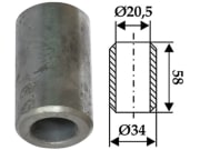 Industriehof® Buchse 58 x 6,75 mm, Ø innen 20,5 mm, Ø außen 34 mm, für Agram, Taarup Industriehof® Buchse 58 x 6,75 mm, Ø innen 20,5 mm, Ø außen 34 mm, für Agram, Taarup