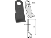Y-Messer 190 x 60 x 7 mm, Bohrung 30 mm, für Agromet, Saxonia Y-Messer 190 x 60 x 7 mm, Bohrung 30 mm, für Agromet, Saxonia