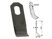 Y-Messer 105 x 30 x 4 mm, Bohrung L x B 27 x 13 mm, für Iseki Y-Messer 105 x 30 x 4 mm, Bohrung L x B 27 x 13 mm, für Iseki