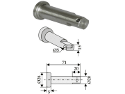 Bolzen Ø 20 x 71 mm, Bohrung 5 mm für Gyro Bolzen Ø 20 x 71 mm, Bohrung 5 mm für Gyro