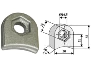 Halter 55 x 50 x 17 mm Bohrung 16,5 mm für Universal 63-RM-904 Halter 55 x 50 x 17 mm Bohrung 16,5 mm für Universal 63-RM-904