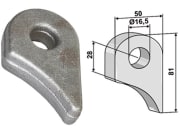 Halter 81 x 50 x 18,5 mm Bohrung 16,5 mm für Berti, M.E.A.A.T. 63-RM-913 Halter 81 x 50 x 18,5 mm Bohrung 16,5 mm für Berti, M.E.A.A.T. 63-RM-913