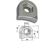 Halter 56 x 50 x 17,5 mm Bohrung 16,5 mm für Agricom 63-RM-921 Halter 56 x 50 x 17,5 mm Bohrung 16,5 mm für Agricom 63-RM-921