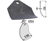 Industriehof® Schlegelhäckslerklinge 150 x 40; 130 x 4 mm, Bohrung 14 mm, für Taarup Industriehof® Schlegelhäckslerklinge 150 x 40; 130 x 4 mm, Bohrung 14 mm, für Taarup