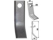 Y-Messer 66 x 20 x 3 mm, Bohrung 8 mm, für Sabo Y-Messer 66 x 20 x 3 mm, Bohrung 8 mm, für Sabo
