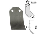 Schlegelmesser 145 x 75 x 6 mm, Bohrung 11,5 mm, für Ugeløse Fräsen Schlegelmesser 145 x 75 x 6 mm, Bohrung 11,5 mm, für Ugeløse Fräsen
