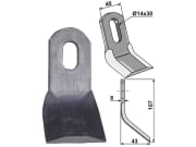 Y-Messer 107 x 40 x 8 mm, Bohrung L x B 30 x 14 mm, für Becchio & Mandrile Y-Messer 107 x 40 x 8 mm, Bohrung L x B 30 x 14 mm, für Becchio & Mandrile