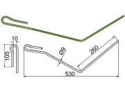 Striegelzinken 530 x 9 mm außen rechts für Amazone Striegelzinken 530 x 9 mm außen rechts für Amazone
