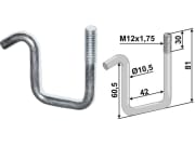 Industriehof® Zinkenhalter 81; 60.5 x 42 x 10,5 mm für Striegelzinken Ø 8–9 mm, Rahmen 40 x 40 mm, universal Industriehof® Zinkenhalter 81; 60.5 x 42 x 10,5 mm für Striegelzinken Ø 8–9 mm, Rahmen 40 x 40 mm, universal