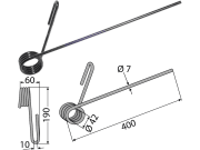 Striegelzinken 400 x 7 mm vorn für Pöttinger, Rabe Striegelzinken 400 x 7 mm vorn für Pöttinger, Rabe