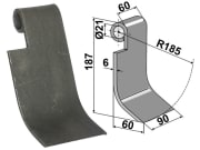 Industriehof® Schlegelmesser links 187 x 90 x 6 mm, Bohrung 21 mm, für Rübenroder Kleine "SF10" Fräsen Industriehof® Schlegelmesser links 187 x 90 x 6 mm, Bohrung 21 mm, für Rübenroder Kleine "SF10" Fräsen