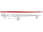 Industriehof® Frontladerzinken 1.140 mm, Ø 15 mm; 33 mm; 36 mm, spitz, gerade, mit Schaft, für Manitou Industriehof® Frontladerzinken 1.140 mm, Ø 15 mm; 33 mm; 36 mm, spitz, gerade, mit Schaft, für Manitou