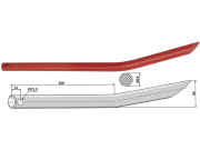 Frontladerzinken spitz, gebogen, Frontzinken 560 mm Ø 25 mm für Mailleux Frontladerzinken spitz, gebogen, Frontzinken 560 mm Ø 25 mm für Mailleux
