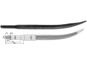 Industriehof® Frontladerzinken 640 mm, Ø 28 mm; 36 mm, spitz, gebogen, für Faucheux, 18640 Industriehof® Frontladerzinken 640 mm, Ø 28 mm; 36 mm, spitz, gebogen, für Faucheux, 18640