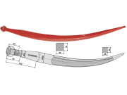 Industriehof® Greiferzinken 680 mm, mit konischer Mutter, spitz, gebogen Industriehof® Greiferzinken 680 mm, mit konischer Mutter, spitz, gebogen