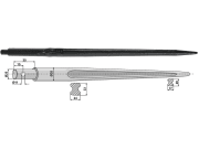 Industriehof® Frontladerzinken 860 mm, Ø 25 mm; 35 mm, spitz, gerade, mit Schaft, für Mailleux, 18860 Industriehof® Frontladerzinken 860 mm, Ø 25 mm; 35 mm, spitz, gerade, mit Schaft, für Mailleux, 18860