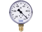 Hücobi Vakuum-Manometer, Anschluss 1/4" unten, -1 bis 0 bar Hücobi Vakuum-Manometer, Anschluss 1/4" unten, -1 bis 0 bar