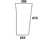 Frontscheibe, klar, unten links, für Massey Ferguson MF 342-362/N, 365, 372 N, 375, 382N, 390/T, 396-399-Kabine Serie 300 Frontscheibe, klar, unten links, für Massey Ferguson MF 342-362/N, 365, 372 N, 375, 382N, 390/T, 396-399-Kabine Serie 300